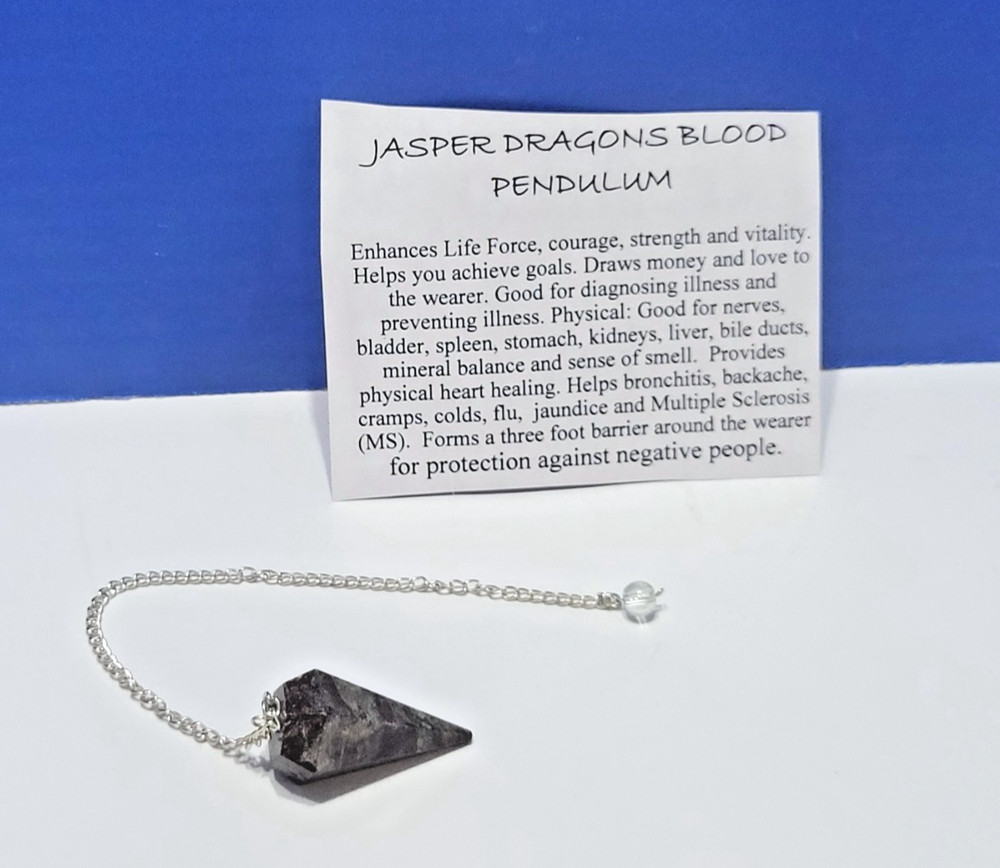 Vintage Jasper Dragon's Blood Pendulum for Dowsing