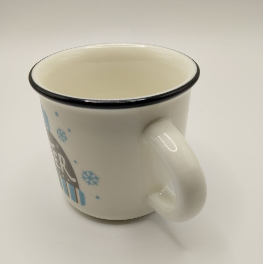 Winter Themed White and Blue Mug