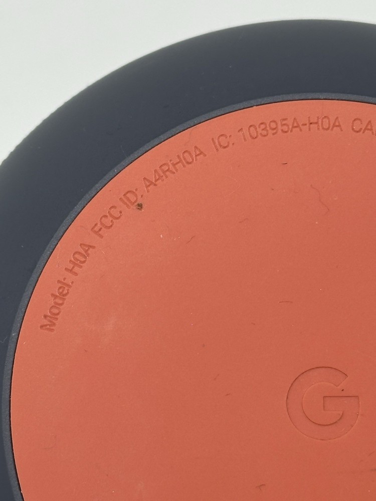 Google Home Mini Smart Assistant Model H0A Speaker With Plug Adapter Black Gray