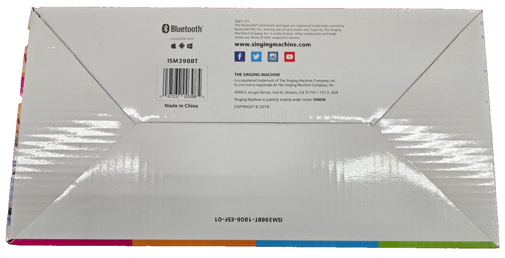 THE SINGING MACHINE TABEOKE PORTABLE BLUETOOTH KARAOKE SYSTEM, WHITE New