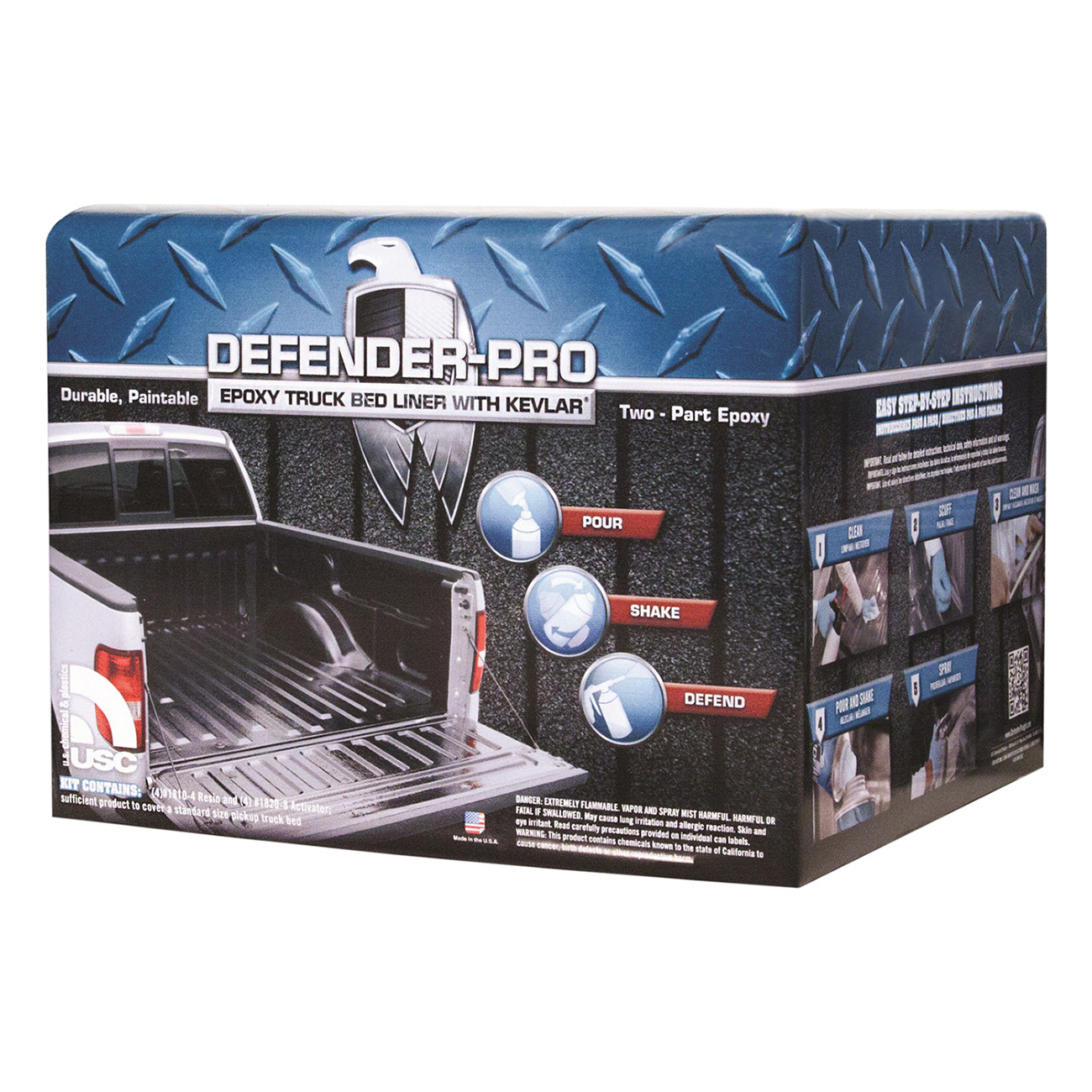 USC 18002 Defender-Pro Epoxy Truck Bed Liner Spray On Kit with Gun 1800-2