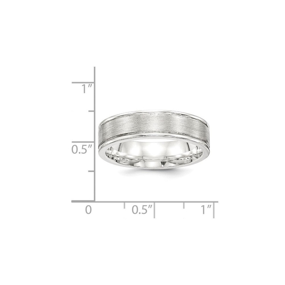 Solid 925 Sterling Silver 6mm Matte Brushed Finish Unique Wedding Band Ring
