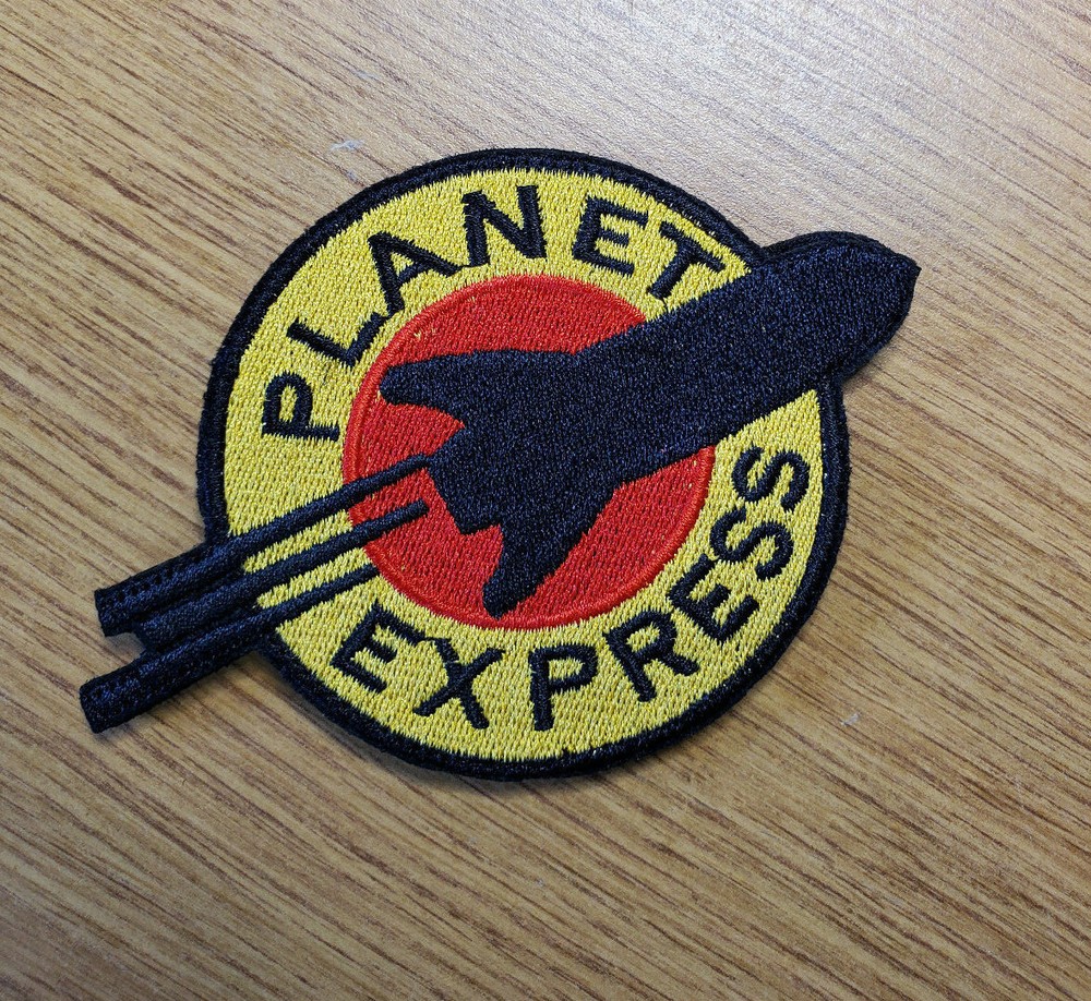 Futurama Planet Express Logo embroidered Patch 4 inches wide with Hook & Loop