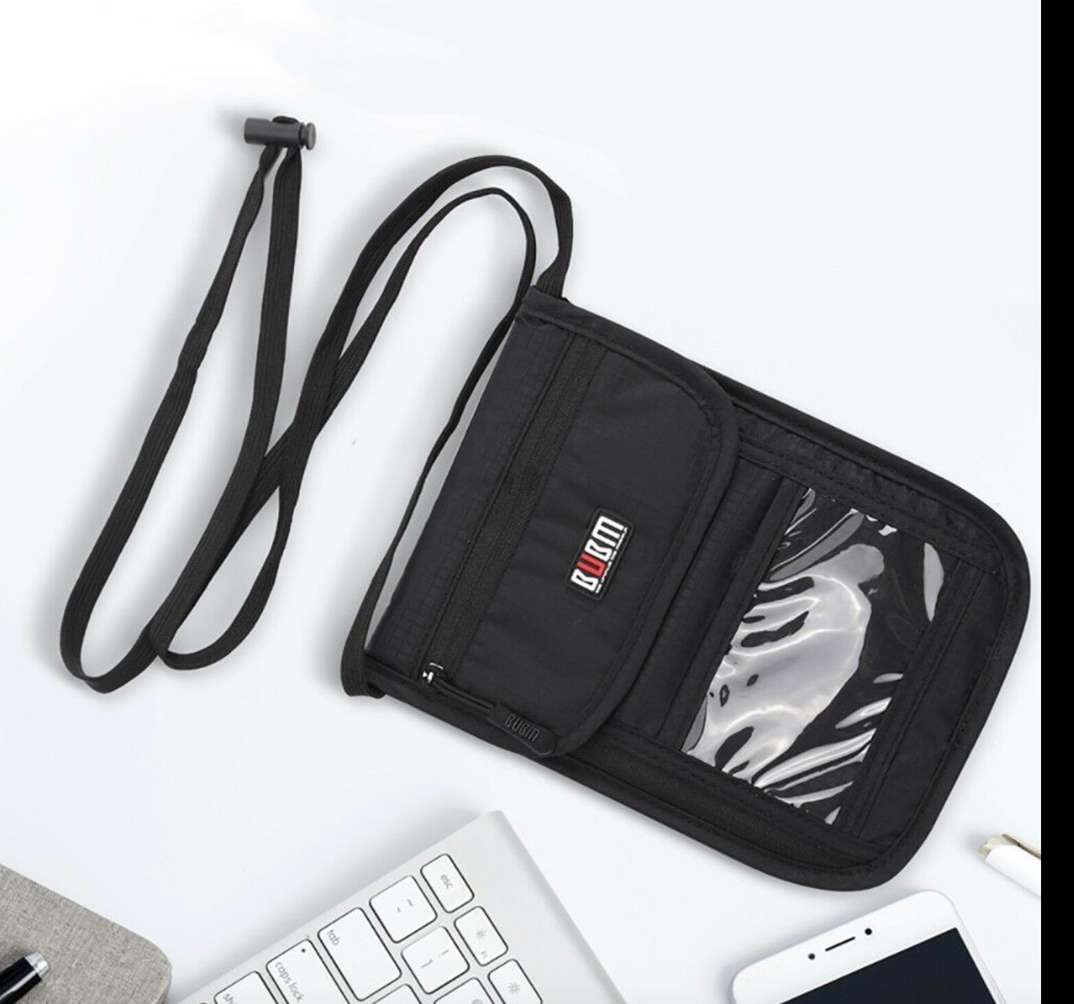 BUBM Unisex Travel Neck Pouch Wallet with RFID Blocking – Passport Holder 