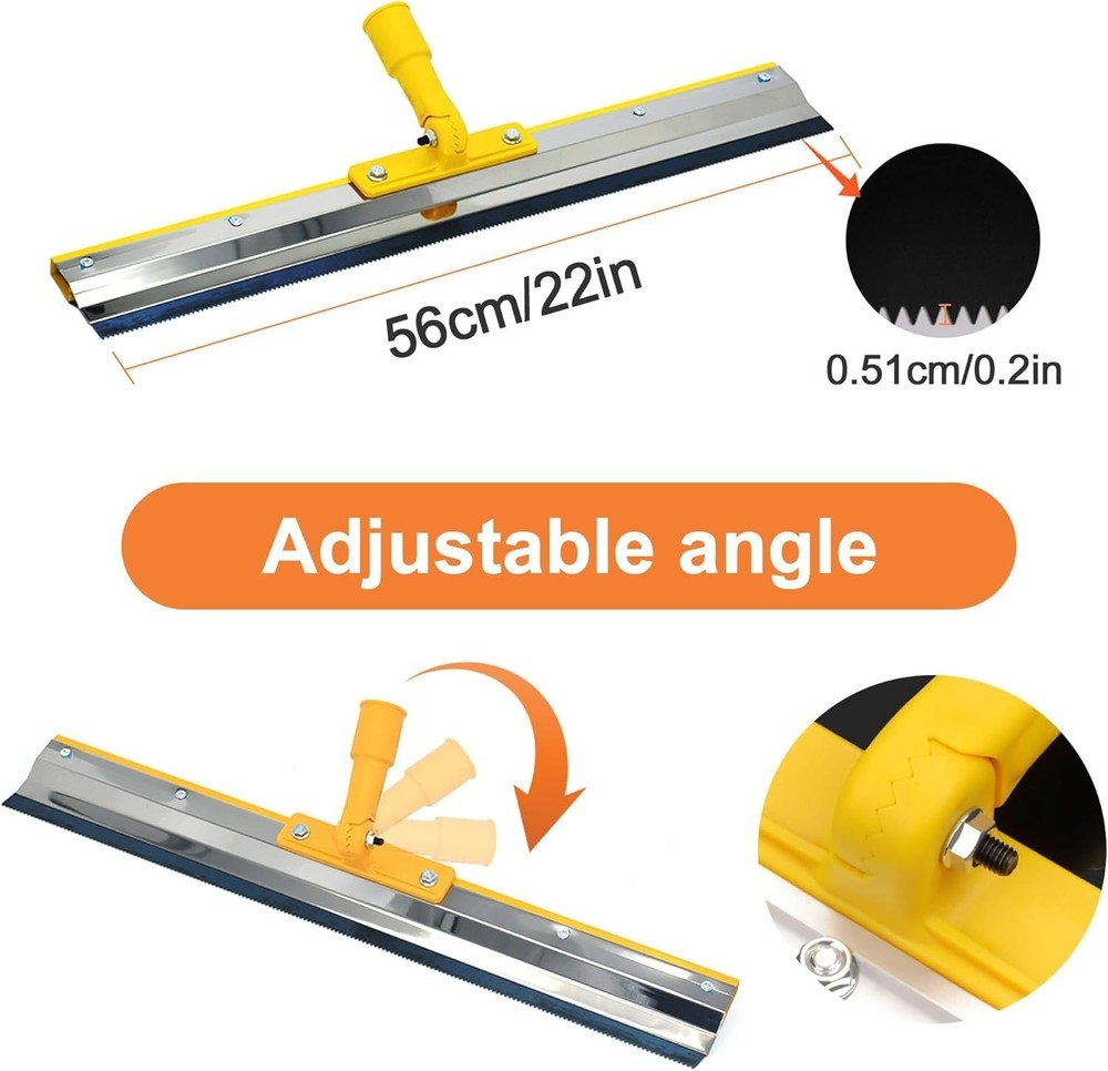 self leveling cement tool kit with spiked roller, extension pole, epoxy shoes