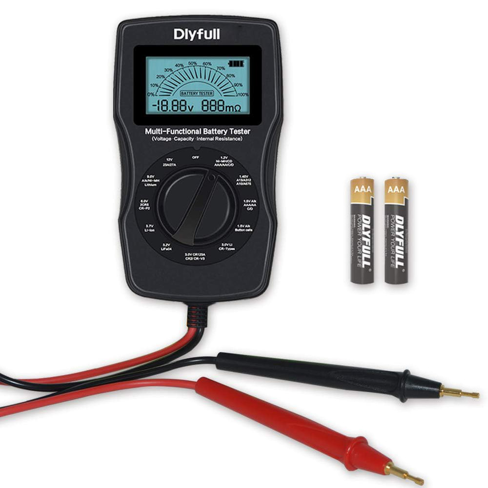 Dlyfull Universal Battery Tester with LCD Display, Small Digital Battery Voltage