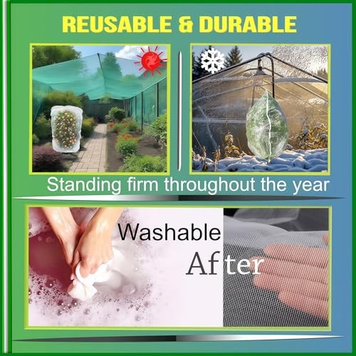 Fruit Tree Netting with Drawstring, 4 Pack 2.6x3.3 FT - 2.6x3.3 FT/4 Pack 1