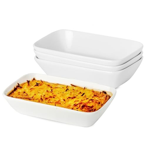 13.5oz Ceramic Small Baking Dish 7 × 4.3 x 1.5 Inch Baking 4 Pack Rectangle