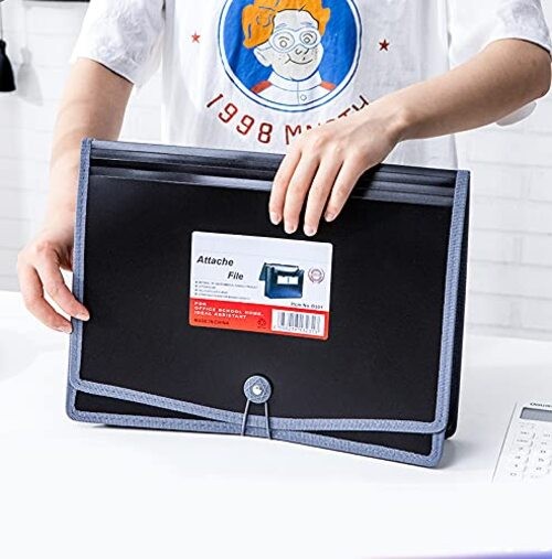 Premium Quality Plastic Expanding File Folder Document Red/Blue/Black