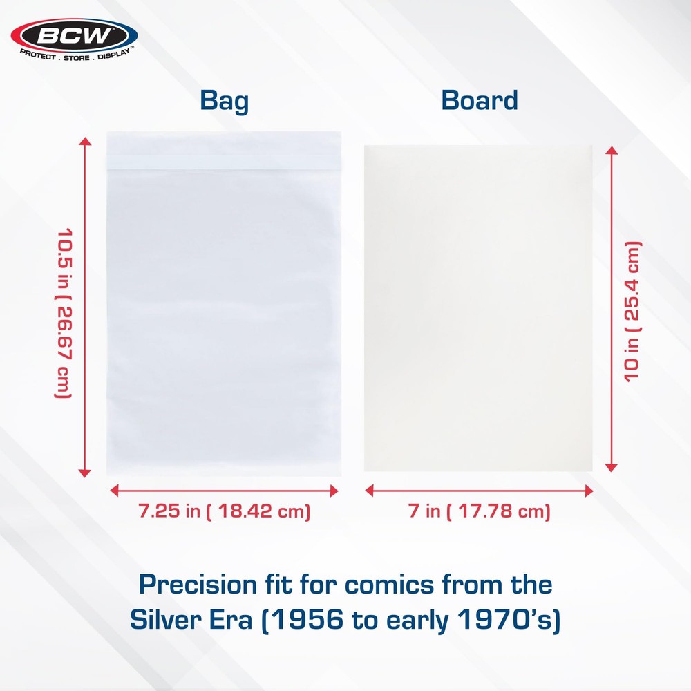 Thick Resealable Silver/Regular Comic Bags & Silver Comic Backing Boards | Ac...