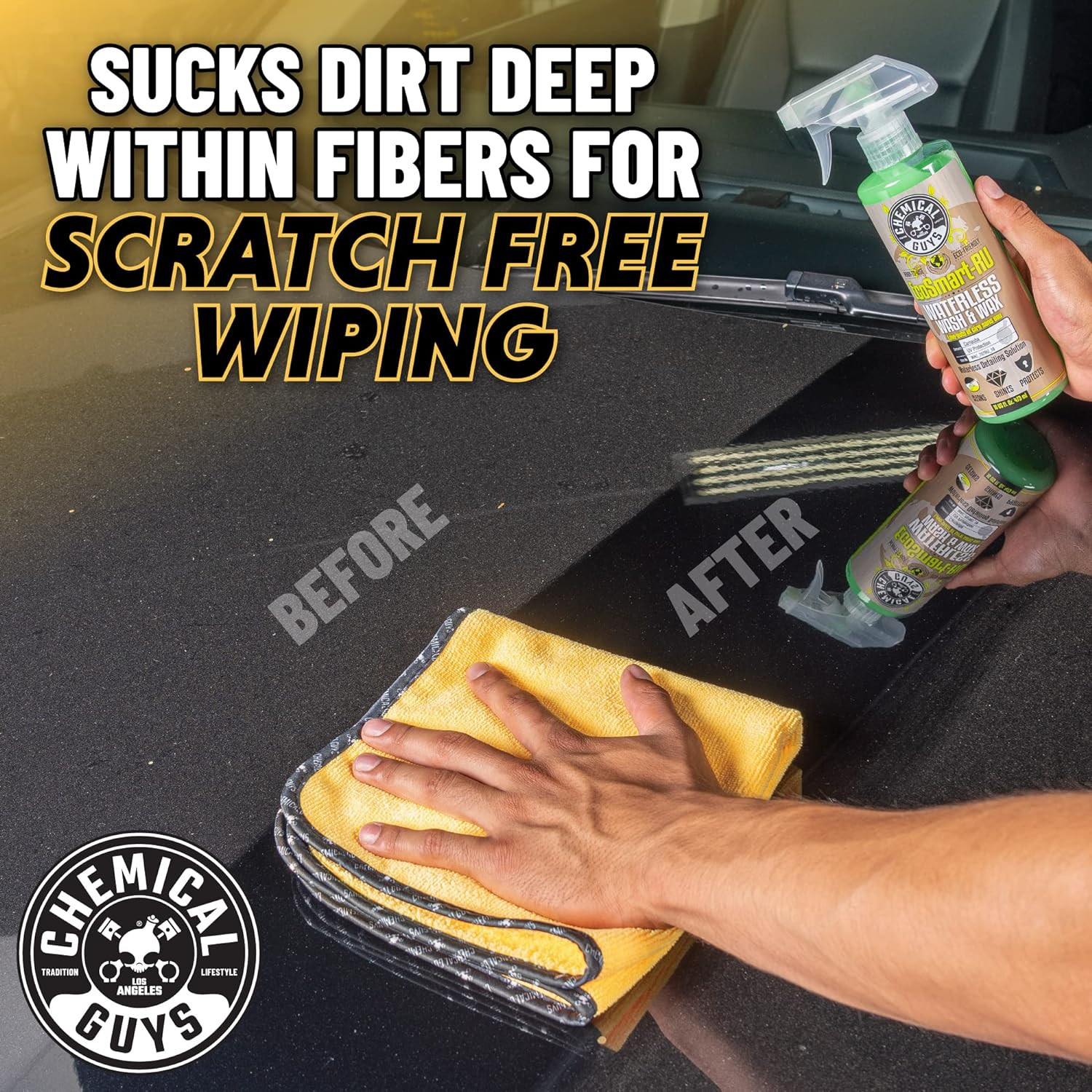 Chemical Guys MIC_506_24 Professional Grade Premium Microfiber Towels, Gold (16