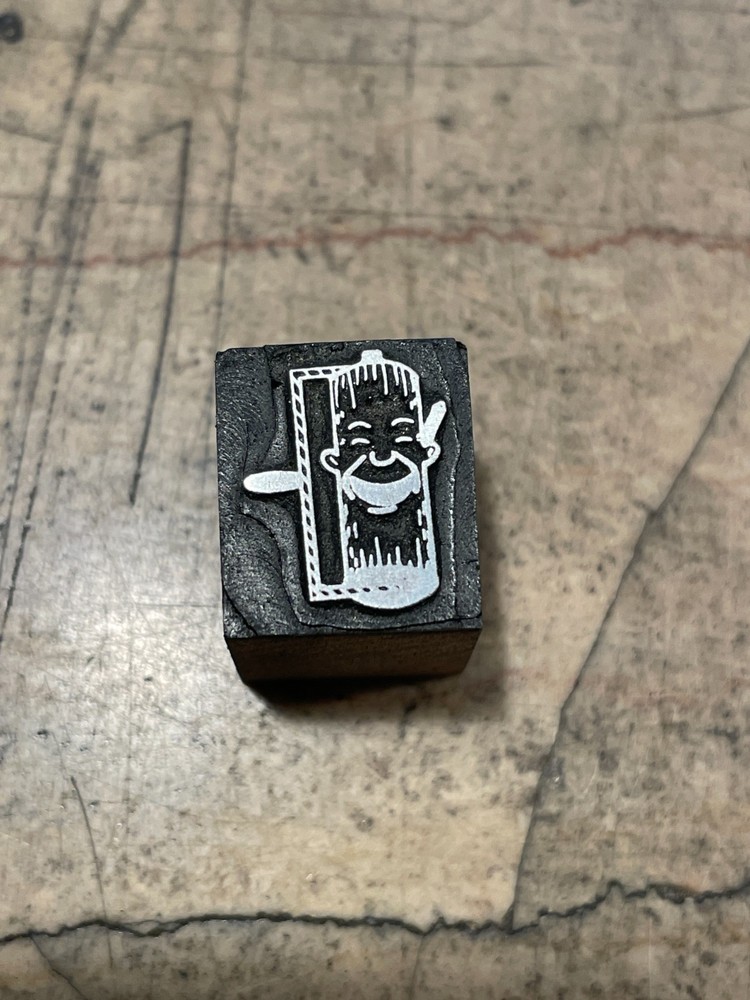 Printing Letterpress Printers Block Small Printer's Roller With Face (2195)