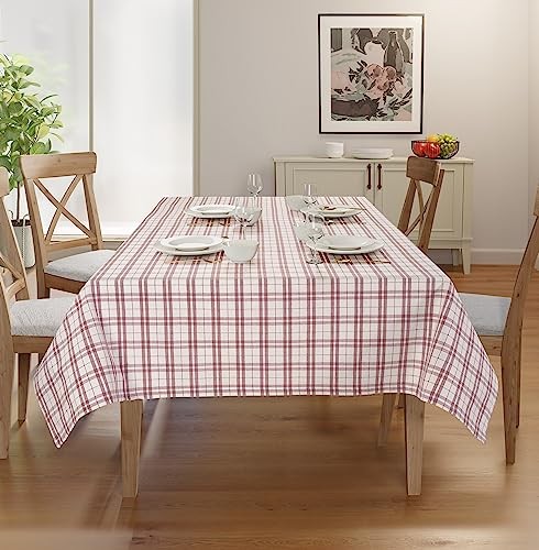 Cotton Table Cloth - Rectangle Table Cover 104" x 60" (Rectangular) Pink Dobby