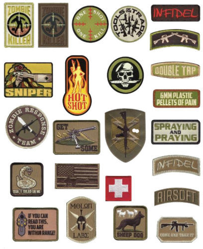 Military Combat  Morale Patches With Hook Back