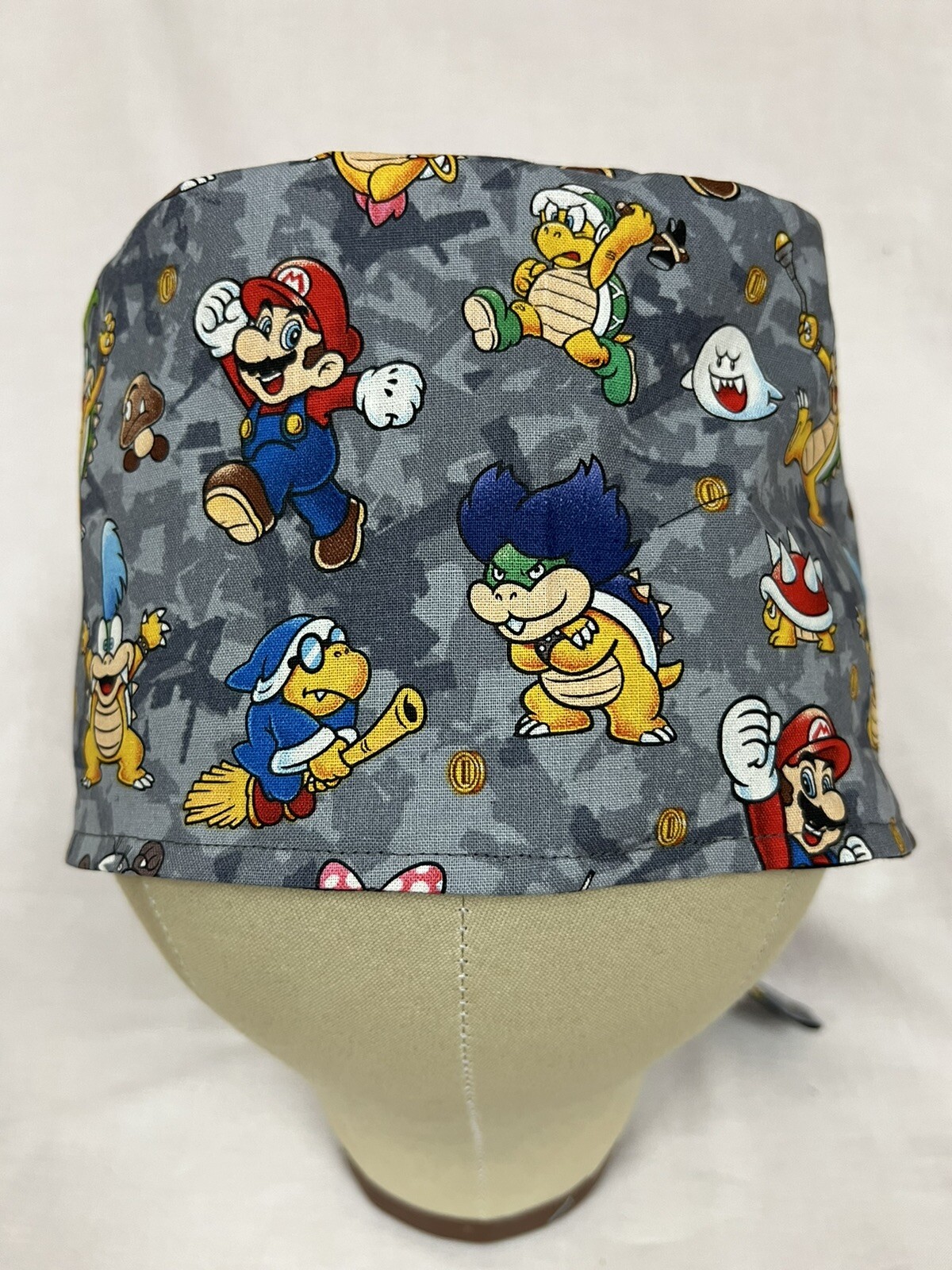 Men/Women Surgical Scrub Cap Lined Super Mario Bros Nintendo Mario and Luigi
