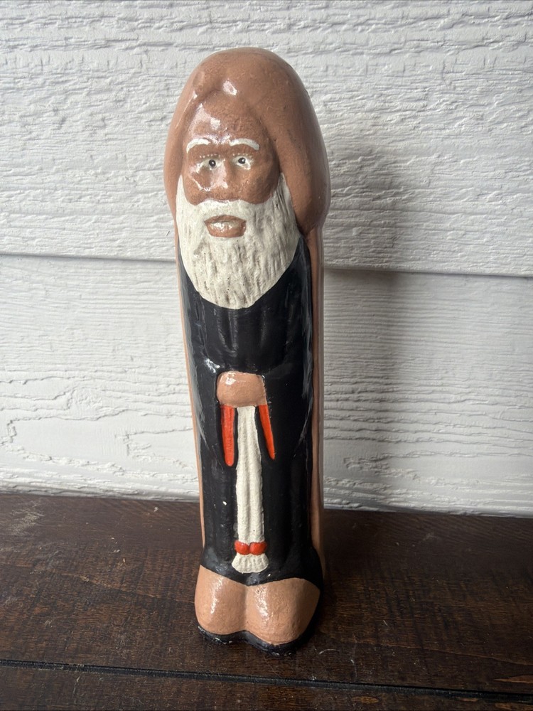 Vintage Risque Novelty Ceramic Monk Phallic Statue Figurine 9"