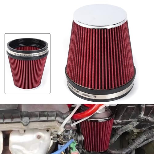 6" Inlet Cold Air Intake Filter Cone Replacement Performance Red (6" Tall)