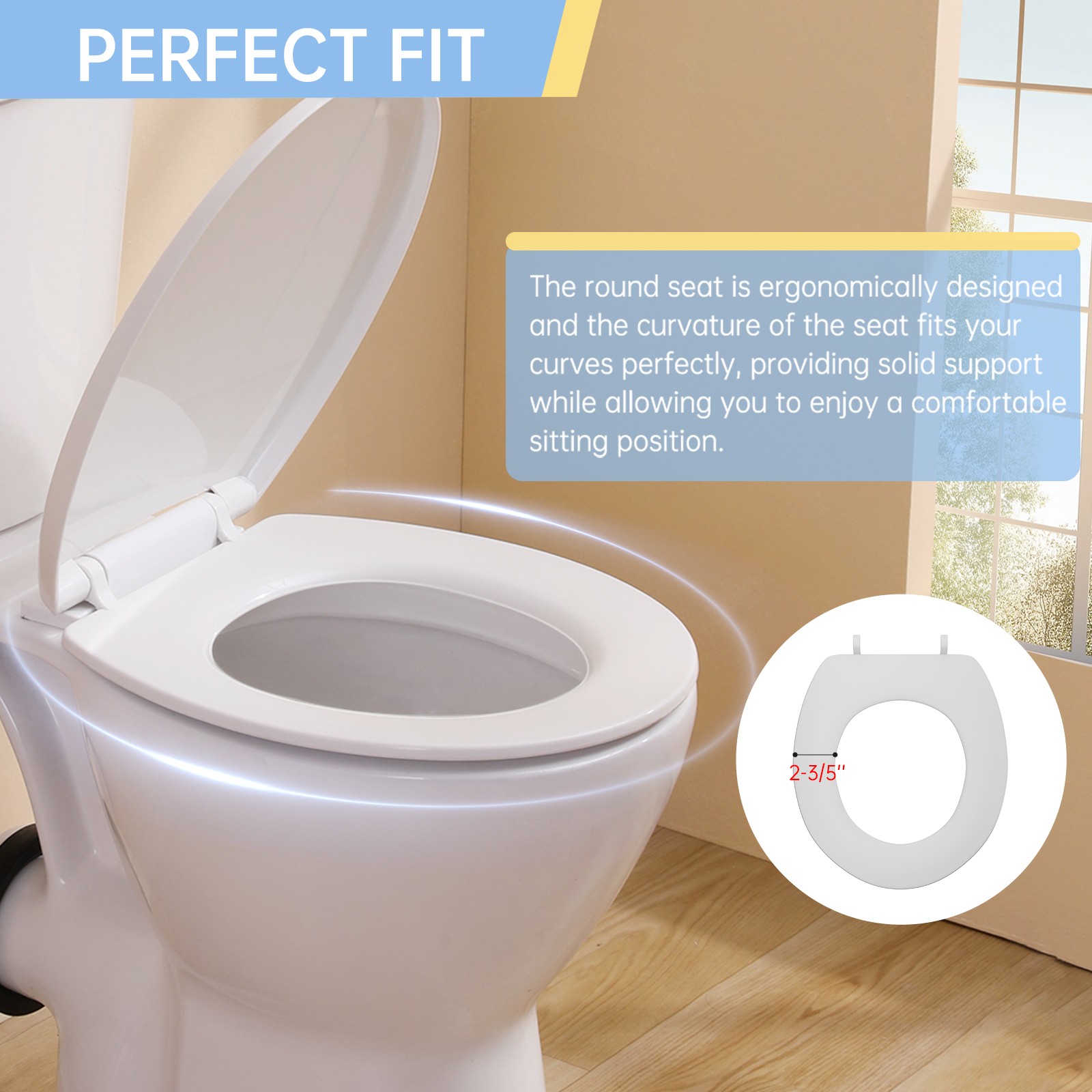 19 Inch Tall Toilet Rear Discharge Toilet with Dual Flush 1/1.6GPF for Seniors
