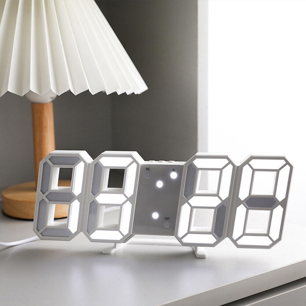 Sleek Plastic LED Alarm Clock with Adjustable Brightness and Silent Operation
