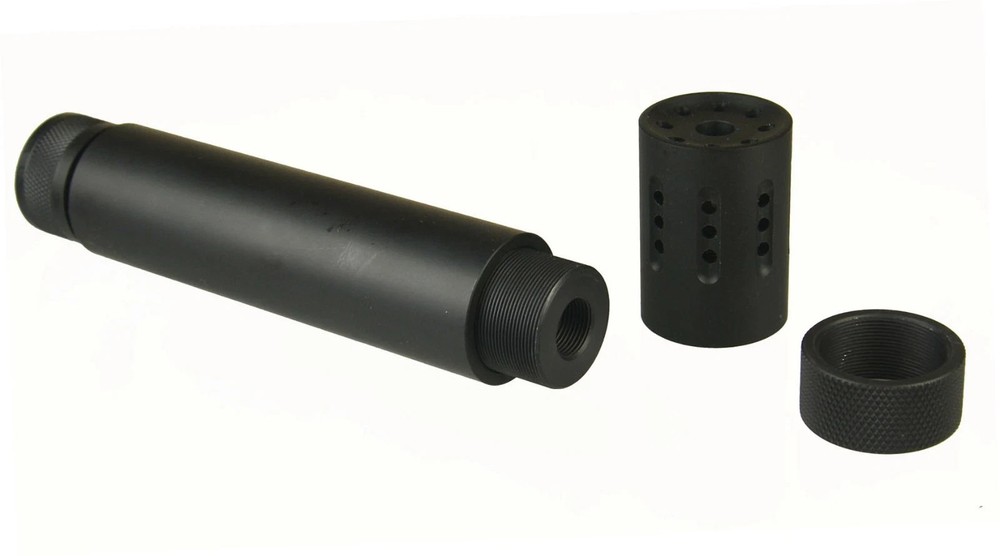 Black/Red/Silver 1/2x28 Slip Over Linear Comp Tube + Muzzle Brake/Protector