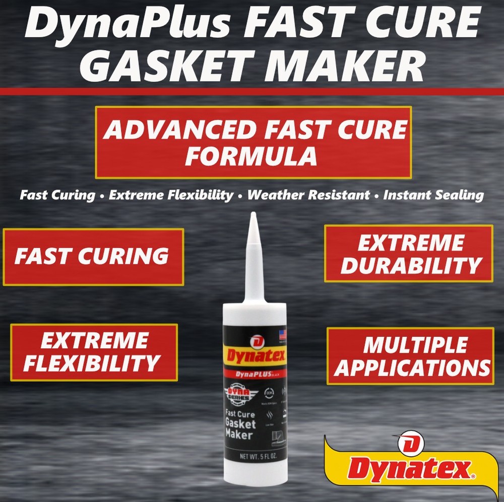 Dynatex DynaPlus Fast Cure Gasket Maker 5 oz Sensor Safe & Low Odor (4-Pack)