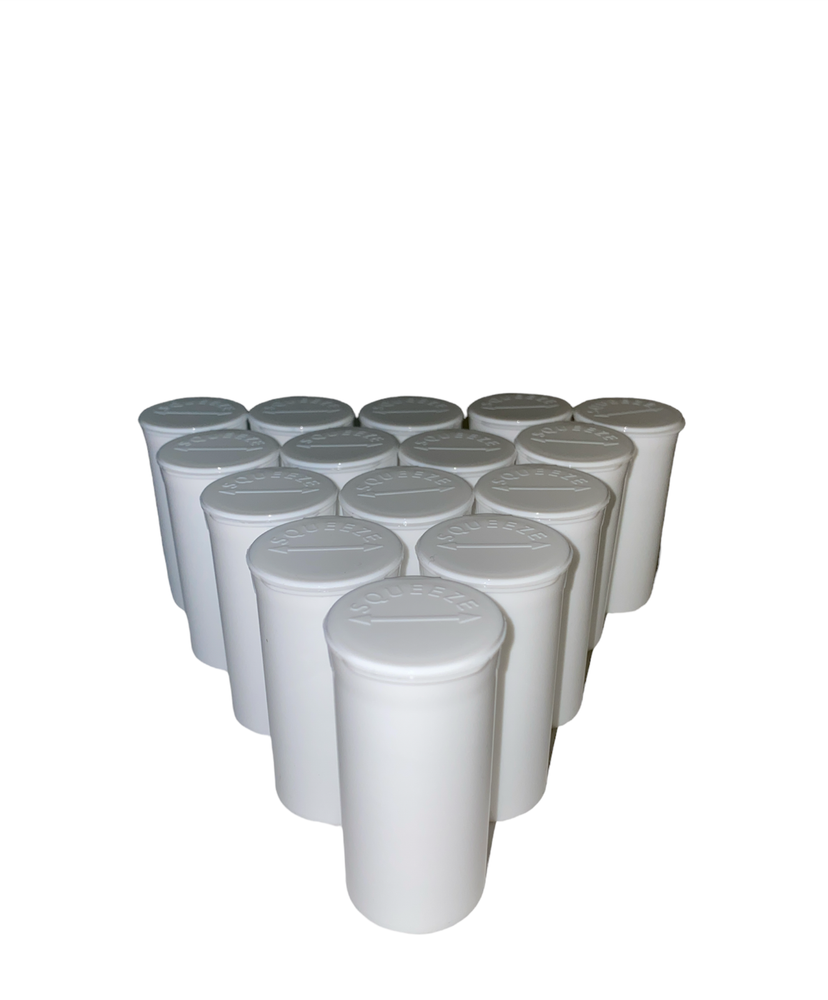 315 White Vials - 13 DRAM Pop Top Bottle - Smell Proof Containers