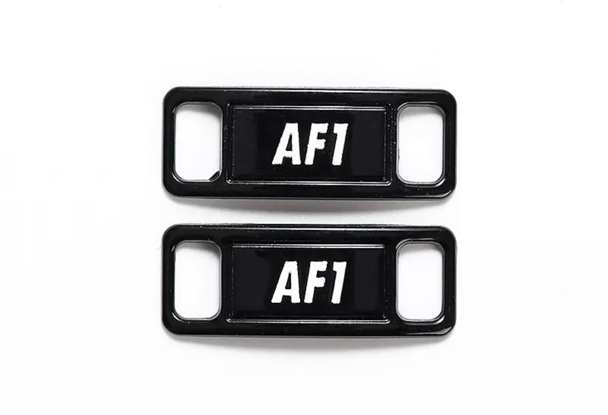Nike AF1 Replacement Lace Tags Shoe badge Air Force Ones Black & White Panda 🐼
