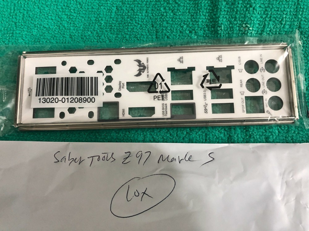 ASUS SABERTOOTH Z97 MARK S  SABERTOOTH Z97 MARK 1 IO SHIELD BACK PLATE( WHITE)