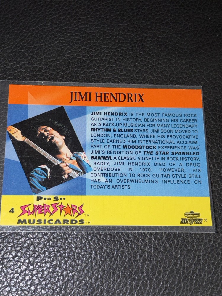 1991 Pro Set Jimi Hendrix Experience 2 Card Set W Error Reverse Negative RARE MT