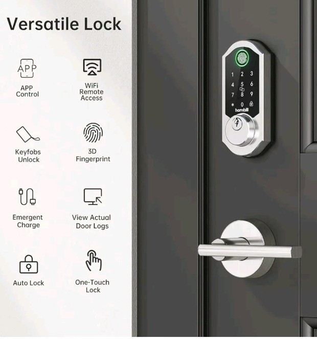 Smart Lock Deadbolt Keyless Entry With Keypad -Alexa/Google Compatible