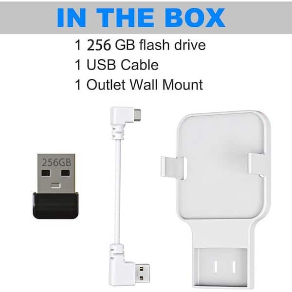 Adrinfly 256 GB USB Flash Drive with Outlet Wall Mount for Sync Module