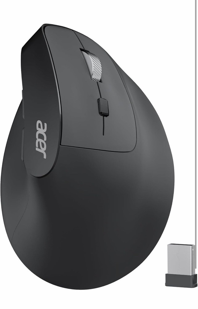 Acer Ergonomic Mouse Wireless, Adjustable DPI Vertical Mouse 1000/1200/1600