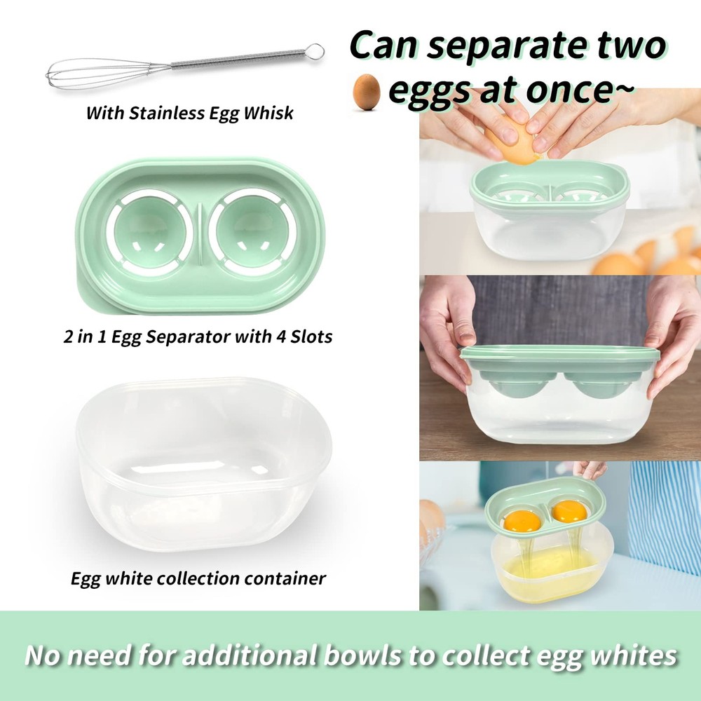 Egg White Separator with Beater, for Raw One Size, Blue