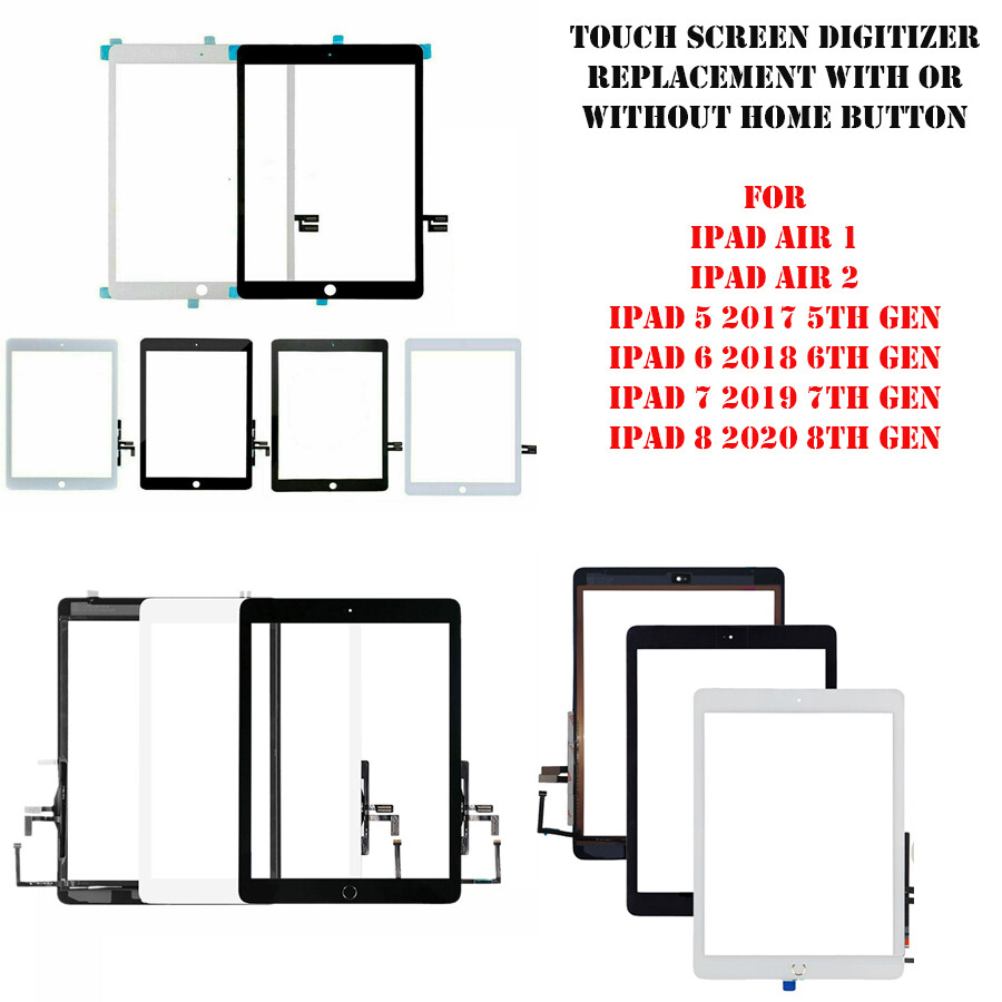 TOUCH SCREEN DIGITIZER GLASS REPLACEMENT FOR IPAD 5th 6th 7th 8th 9th 10th Gen