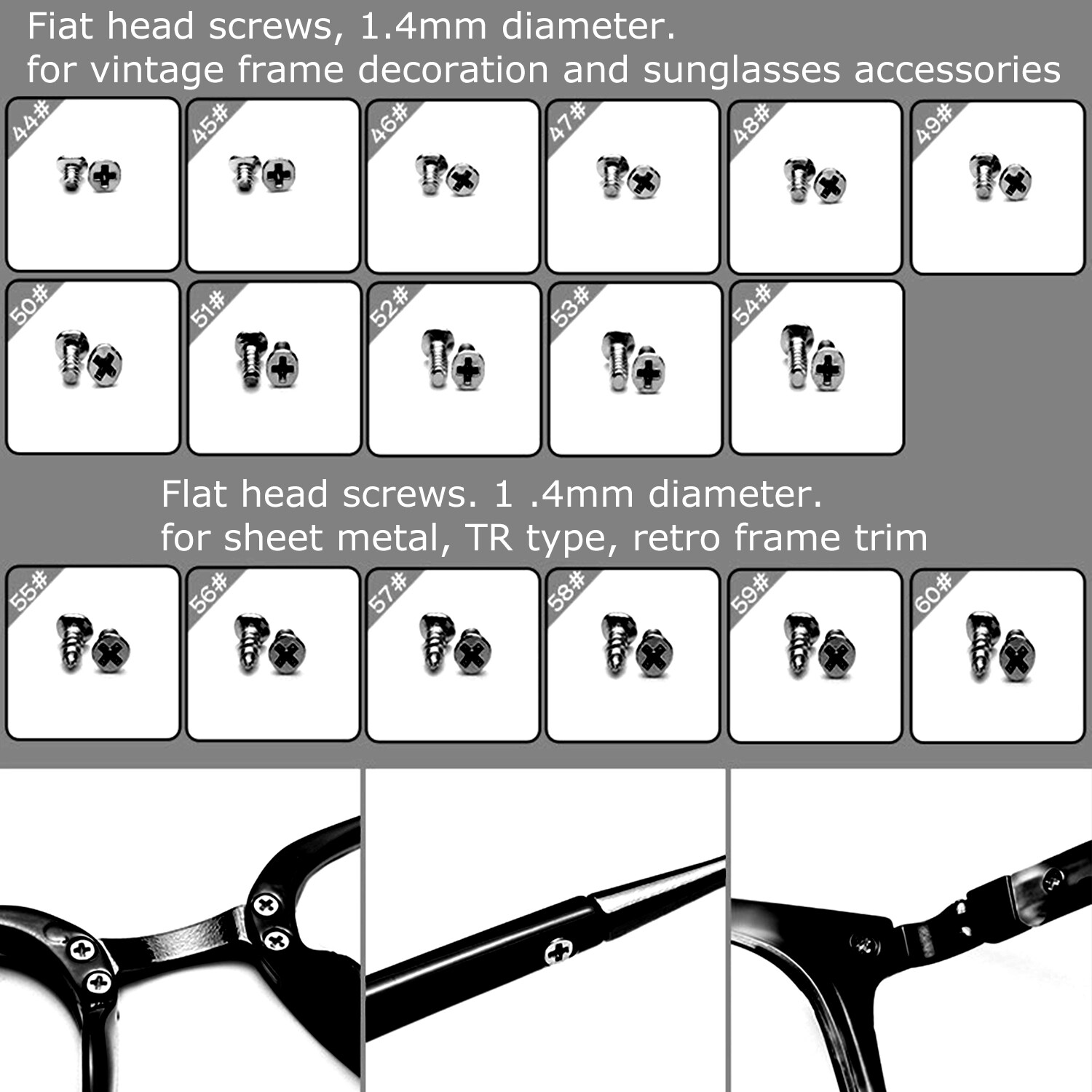 Screw Nut Nose Pad Optical Repair Tool Assorted Kit Set For Eyeglass Sunglasses