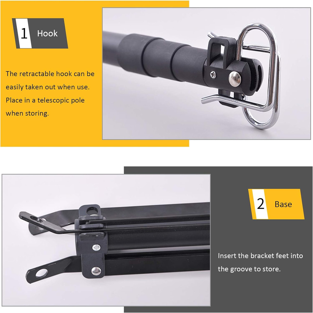 Adjustable Telescopic Lantern Stand for Outdoor Camping - Black