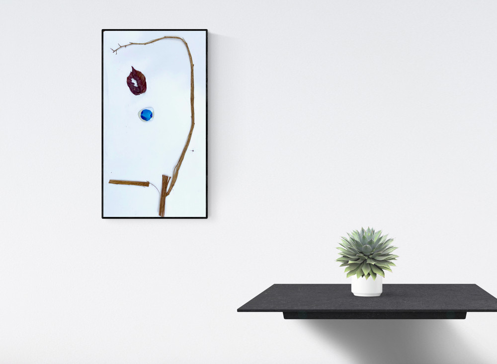 THE BLUE REACH - Abstract Found Object Target Collage - Steven Tannenbaum