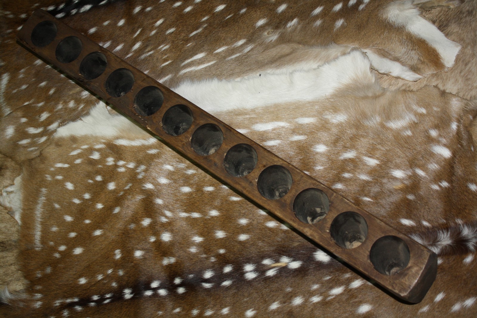 12 Hole Wooden Sugar Mold Wood Candle Holder Primitive Rustic Home Decor