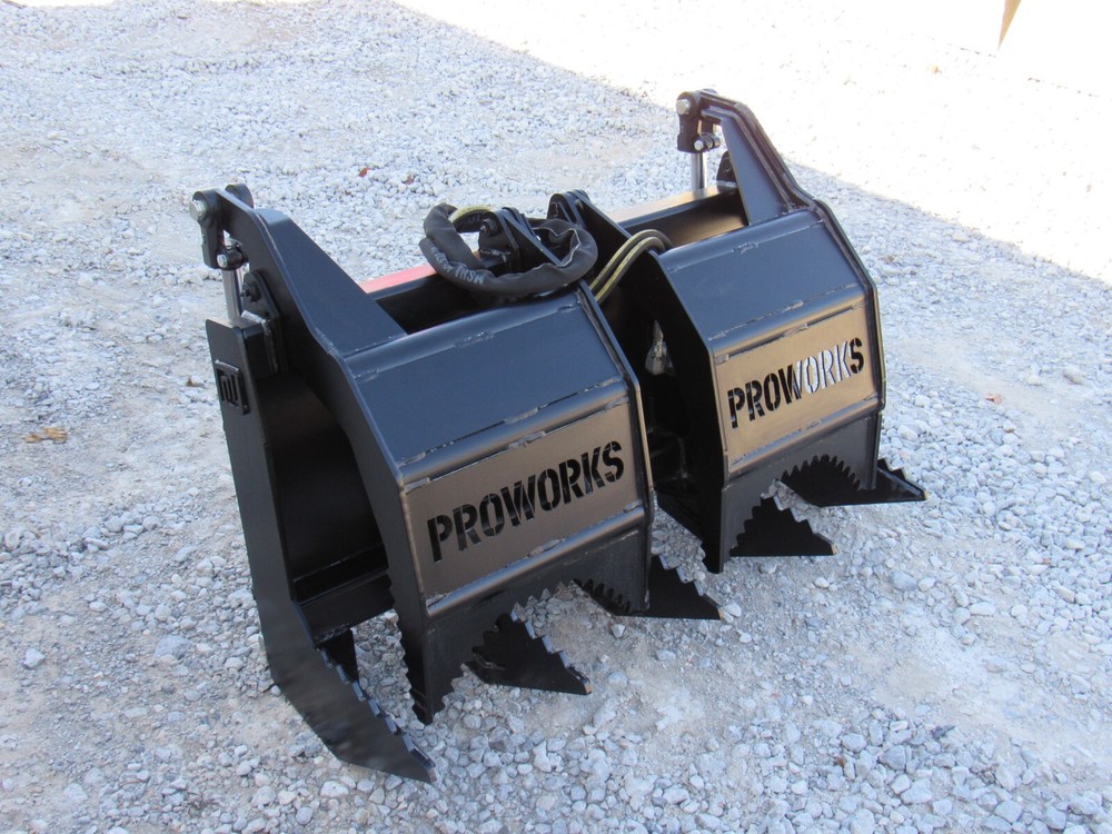 42"  Root Rake Clam Grapple Attachment Fits Mini Skid Steer