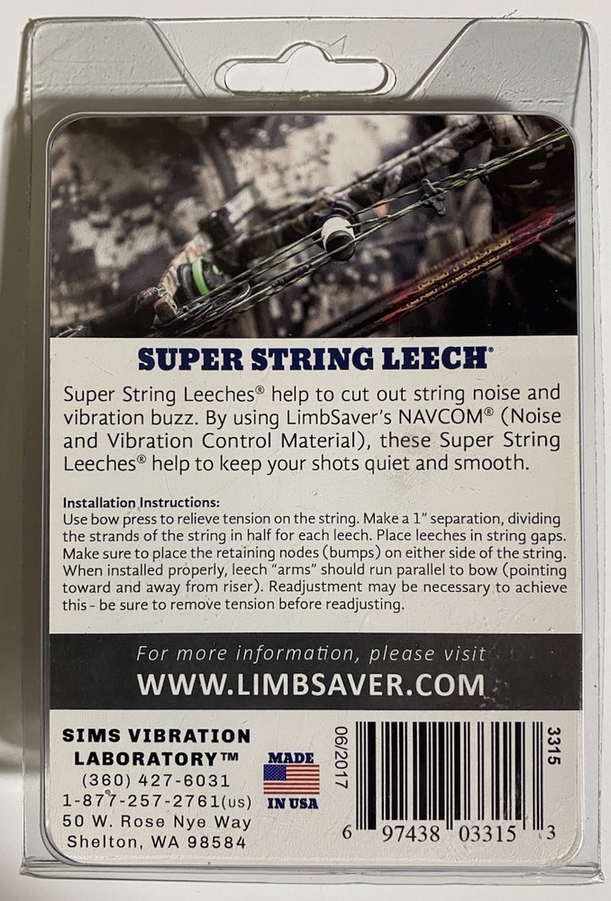 Limb Saver String Leech Dampeners - Black Limb Bows & Crossbows Diamond PSE Hoyt