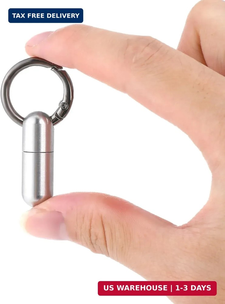Small Pill Case Keychain Portable Waterproof Titanium Pocket Pill Organizer Tiny