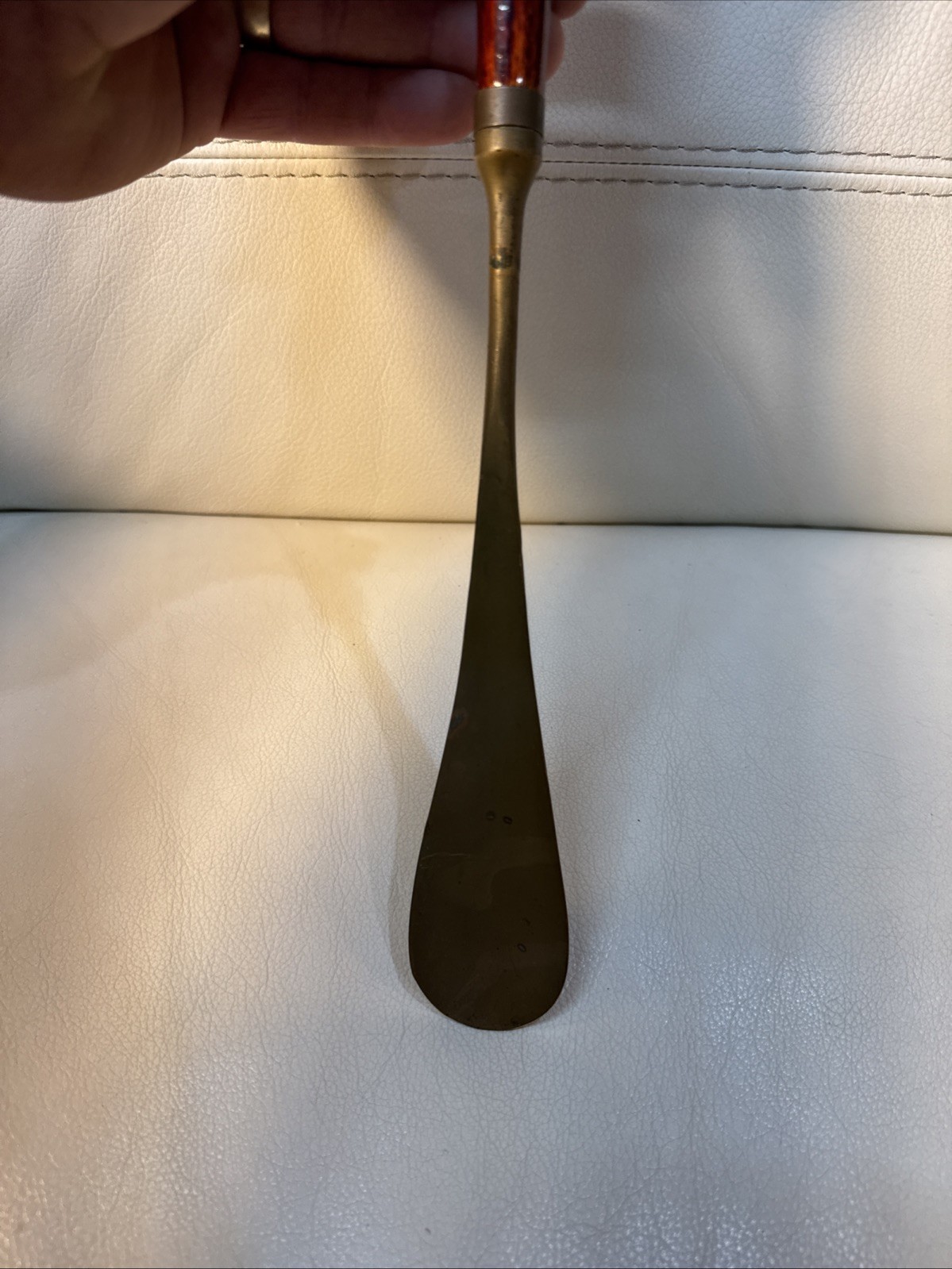 Vintage Brass Horse Head Shoe Horn 20” Wooden Handle Long Shoe Horn