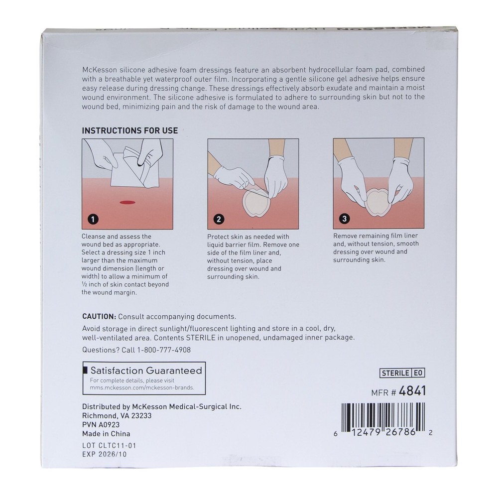 McKesson Foam Dressing 9"x9" Sacral With Border 5 per Box