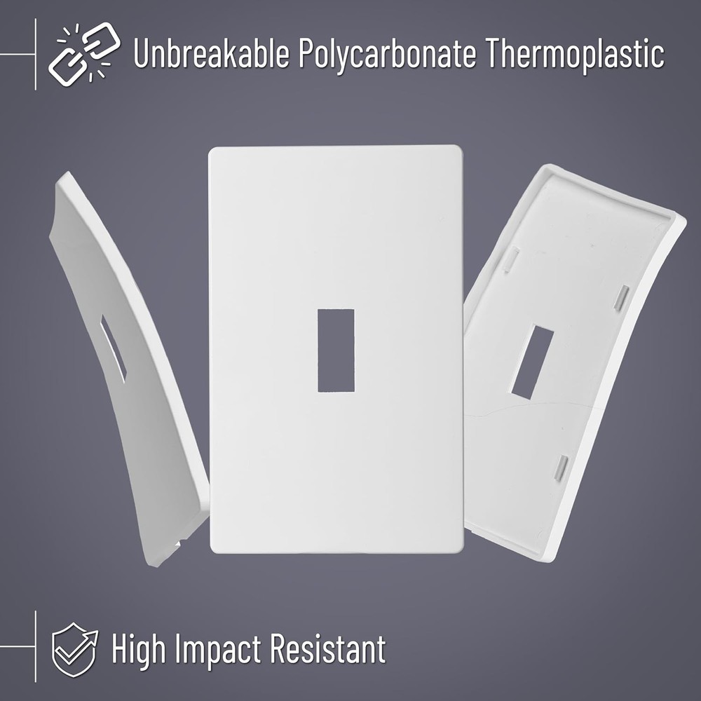 10 PCS Light Plates Switch Covers, Screwless, Toggle Switch Cover, Thermoplastic