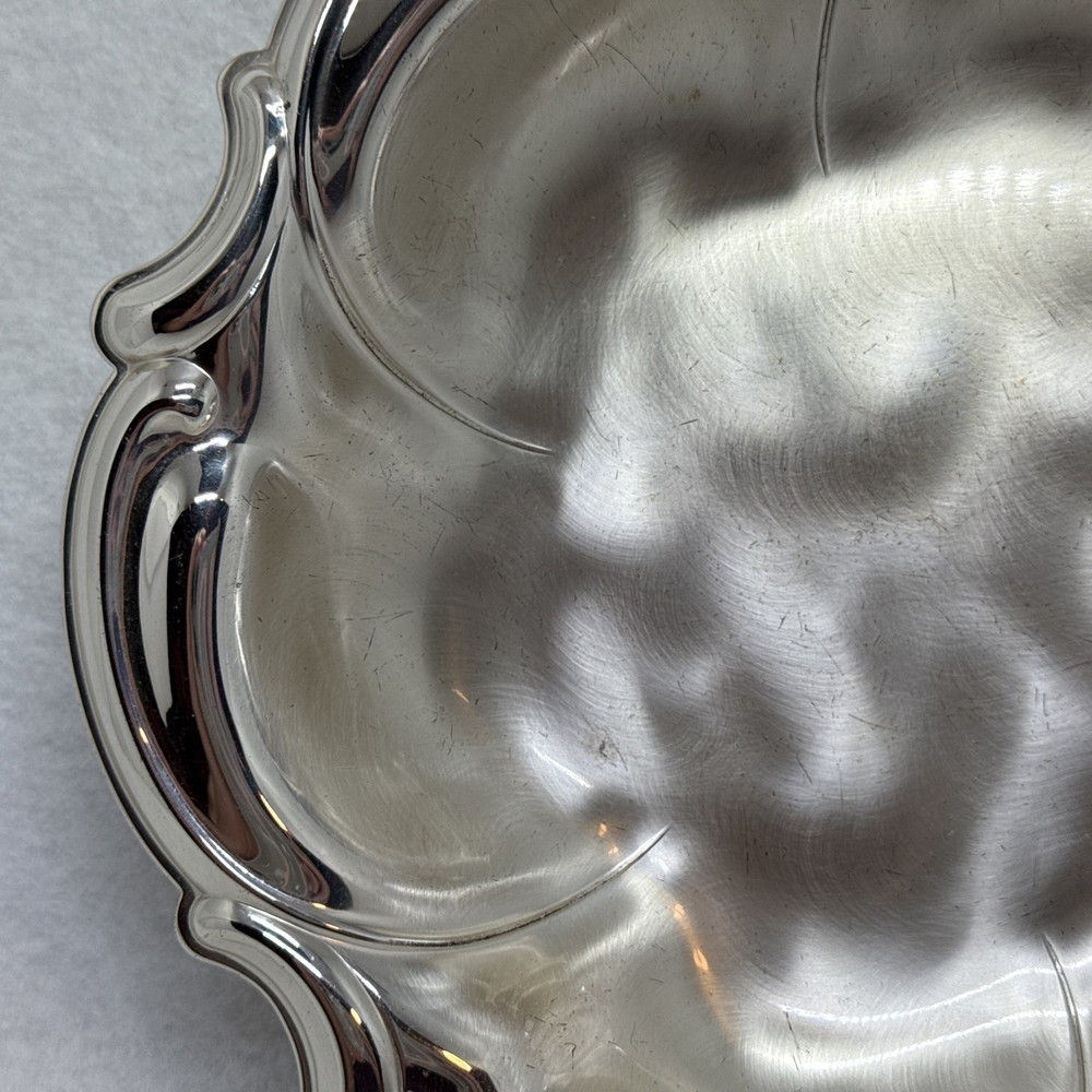 Vintage Caravelle Silverplate Candy Dish Bowl Tray Footed Tarnish Resistant 8”