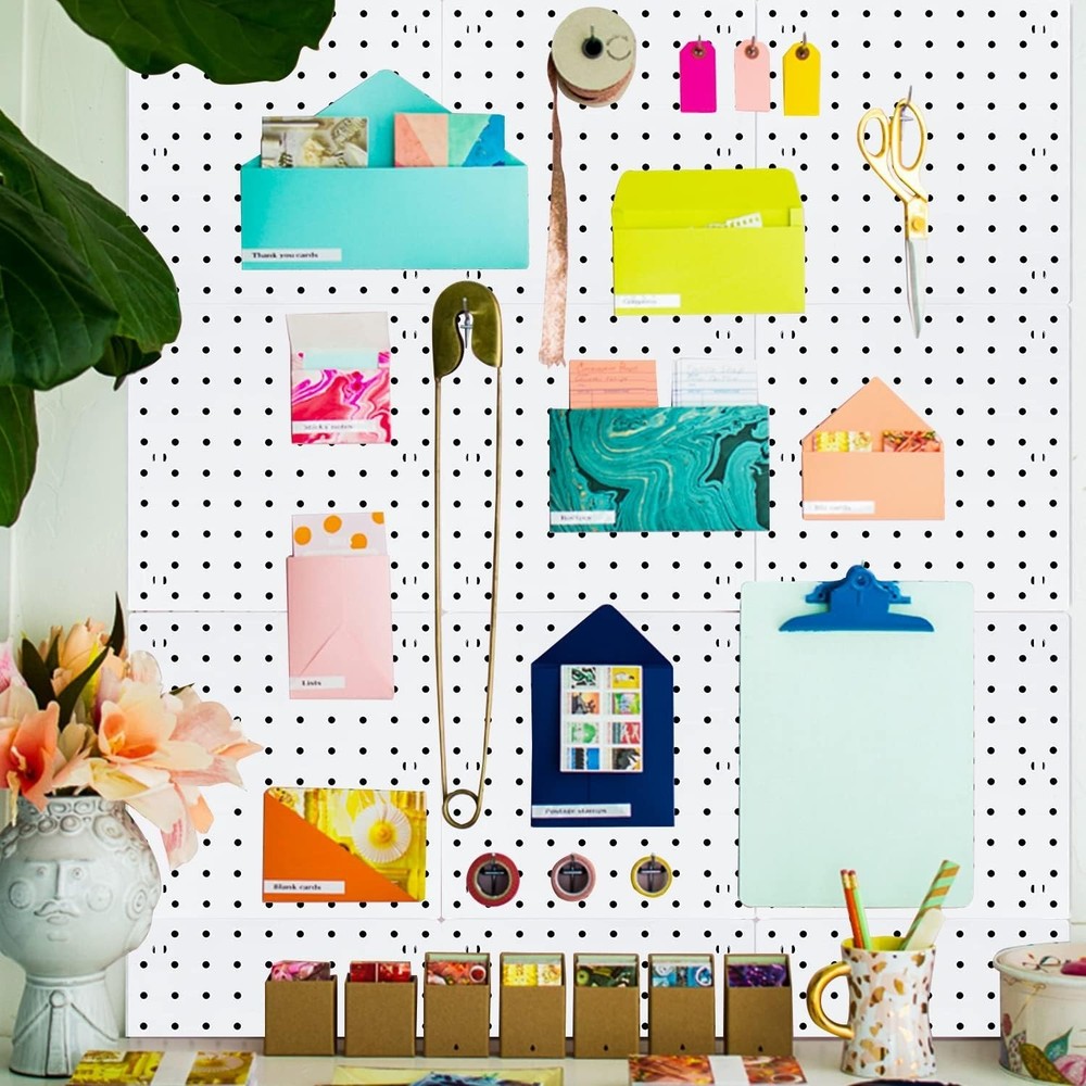 6Pcs Pegboard, Peg Board, Pegboard Wall Organizer, Mount Display Pegboard Kit...