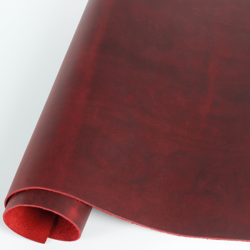 Real Leather Tooling Sheet for Crafting Tools, Wallets - Thick 6"x12", Red
