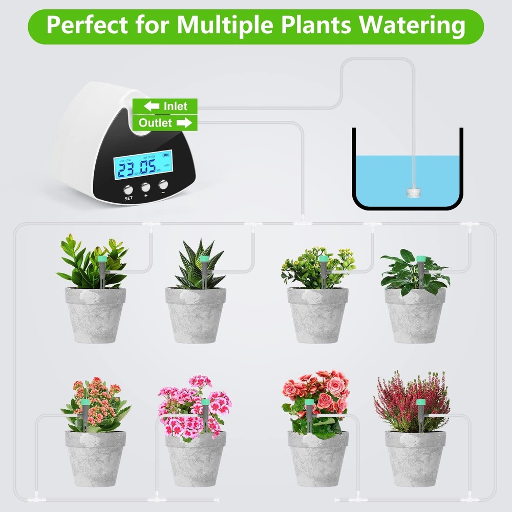 Automatic Plant Waterer Indoor | Programmable Drip Irrigation Kit with USB Po...