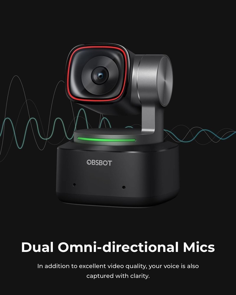 OBSBOT Tiny 2 60fps Camera Webcam 4K Voice Control PTZ Auto Tracking Streaming