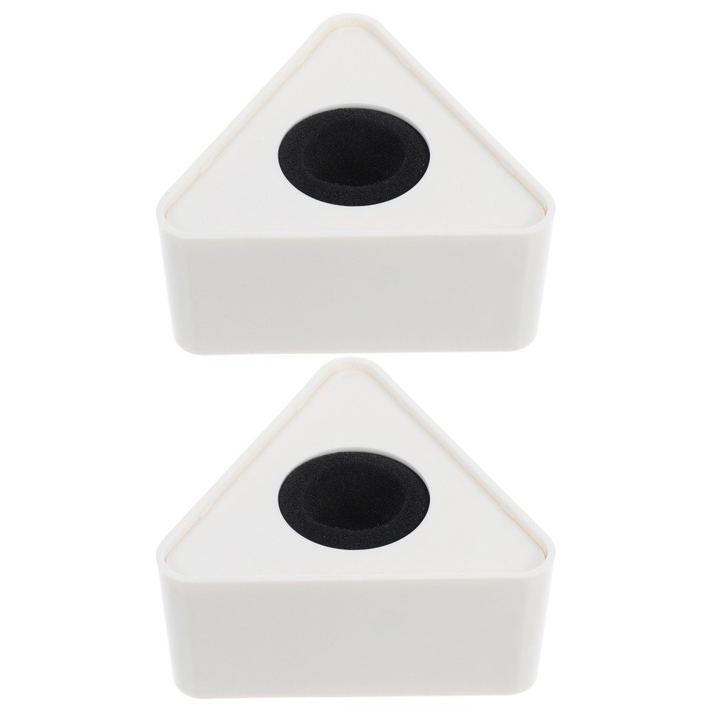 2 Pcs Triangular Interview Logo Mic Flag Station Microphone Clip